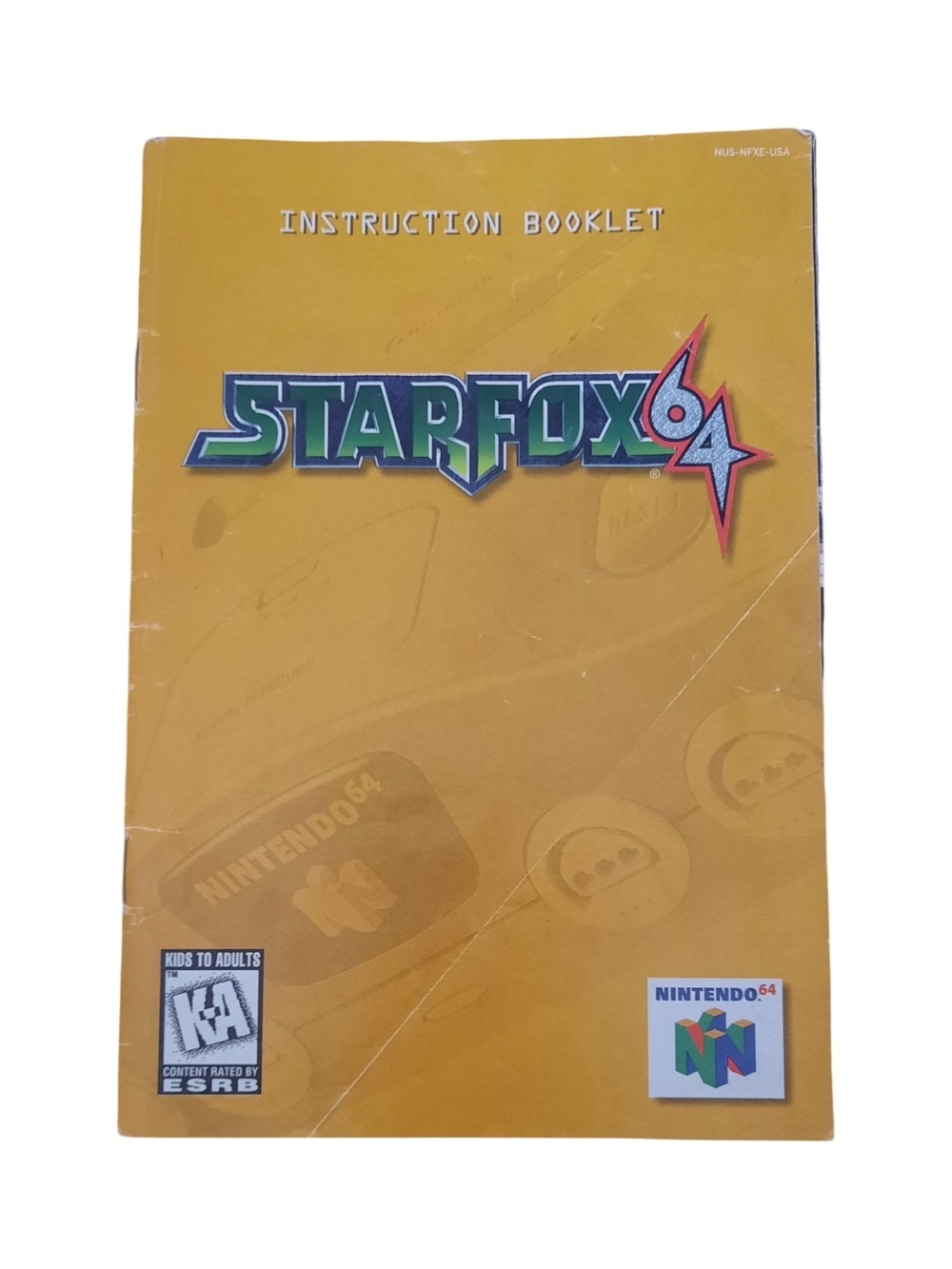 Nintendo Star Fox 64 Instruction Booklet - Yellow Cover with Colorful Logo
